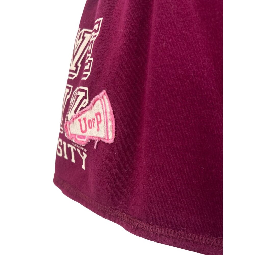 RARE Vintage Y2K Victoria's Secret PINK Burgundy Logo Mini Skirt - Picture 5 of 16